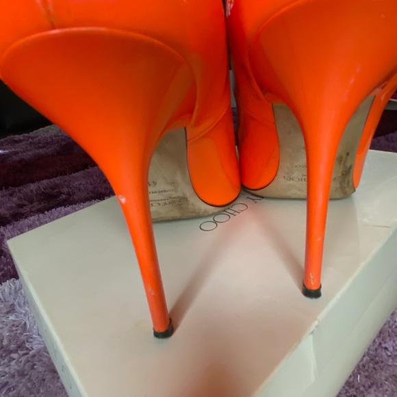Jimmy Choo Abel Neon Flame Heels - Picture 6 of 7